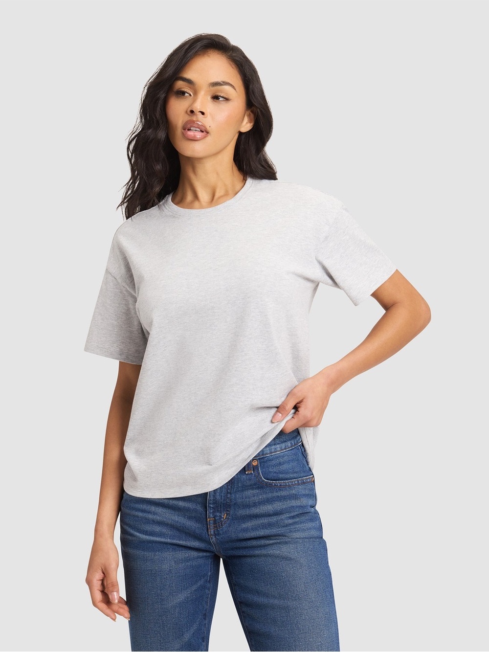 Cozy Earth Womens All Day Short Sleeve Tee French Dove Heather 100% Cotton XL